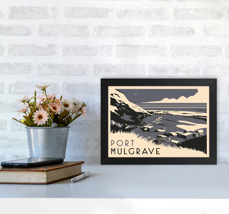 Port Mulgrave Travel Art Print by Richard O'Neill A4 White Frame