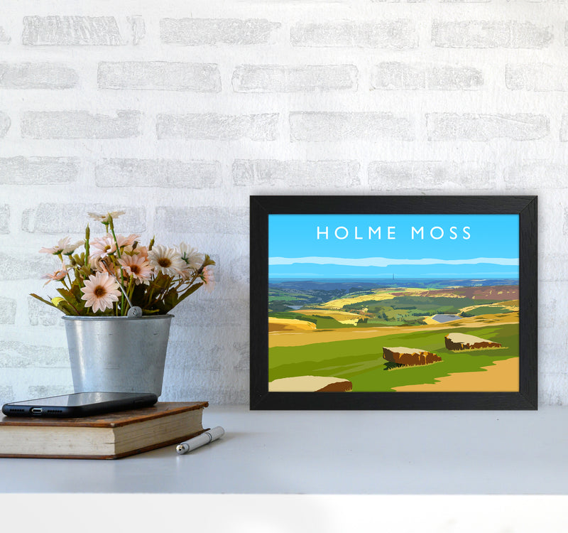 Holme Moss Travel Art Print by Richard O'Neill A4 White Frame