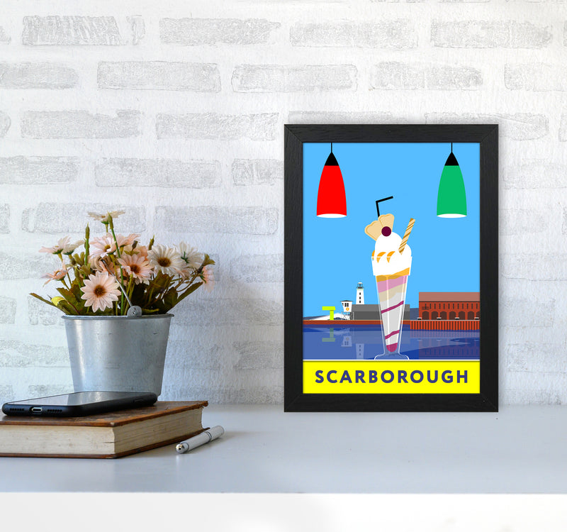 Icecream at Scarborough Travel Art Print by Richard O'Neill A4 White Frame