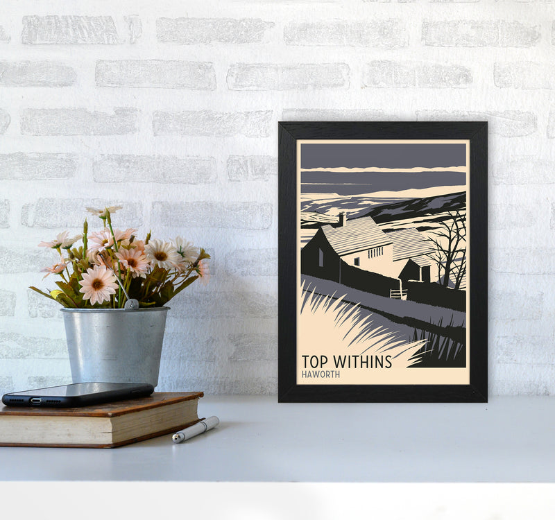 Top Withins portrait Travel Art Print by Richard O'Neill A4 White Frame