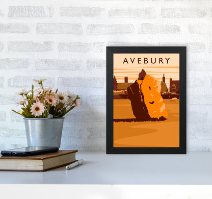 Avebury portrait Travel Art Print by Richard O'Neill A4 White Frame