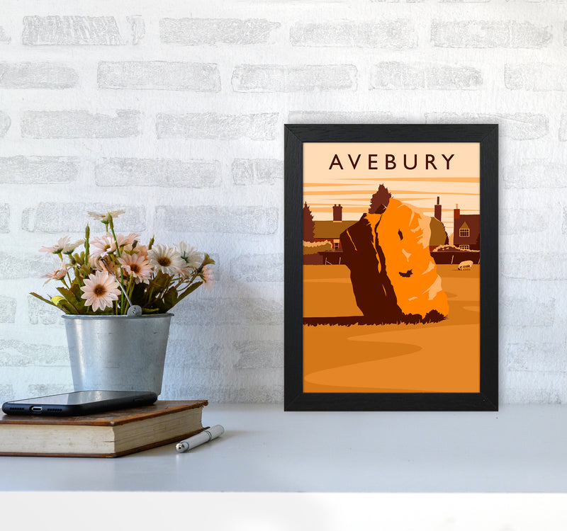 Avebury portrait Travel Art Print by Richard O'Neill A4 White Frame