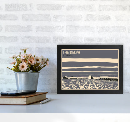 The Delph, Eccleshill Travel Art Print by Richard O'Neill A4 White Frame