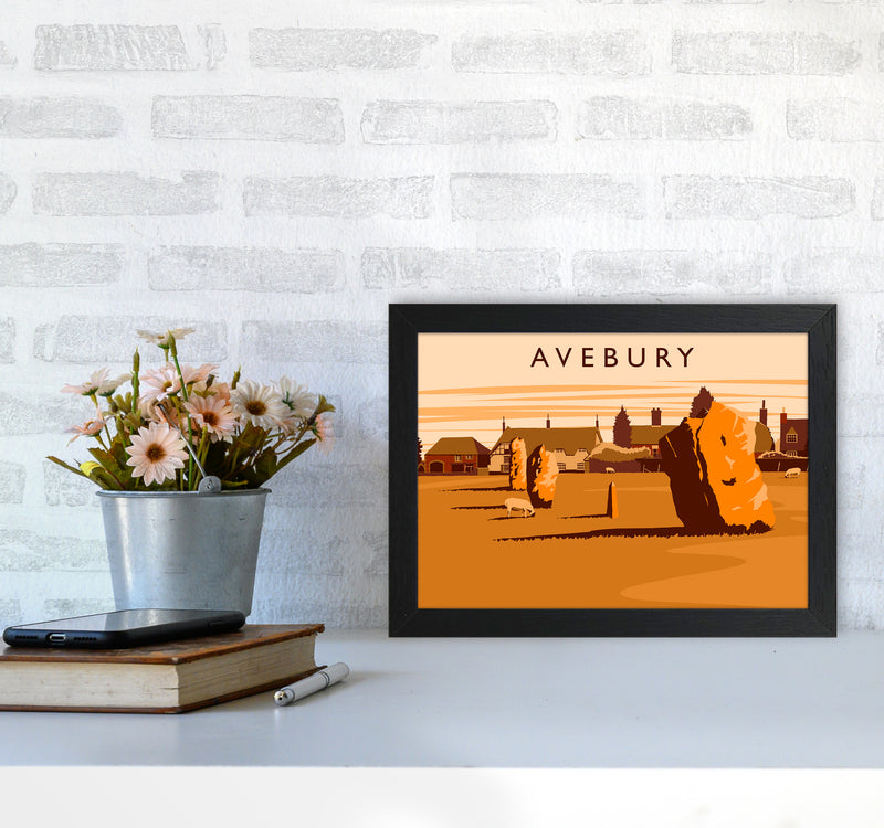 Avebury Travel Art Print by Richard O'Neill A4 White Frame