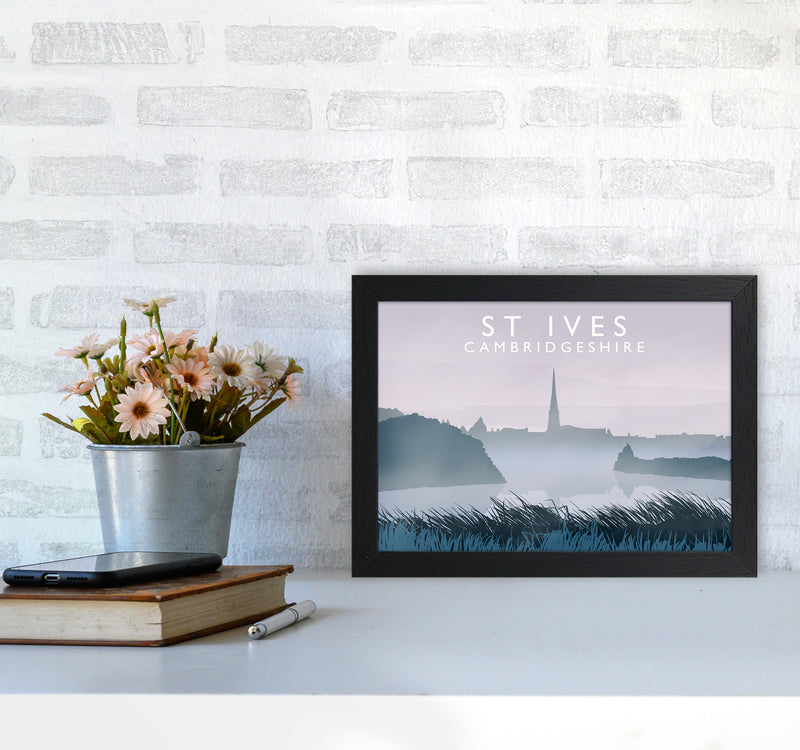 St Ives Travel Art Print by Richard O'Neill A4 White Frame