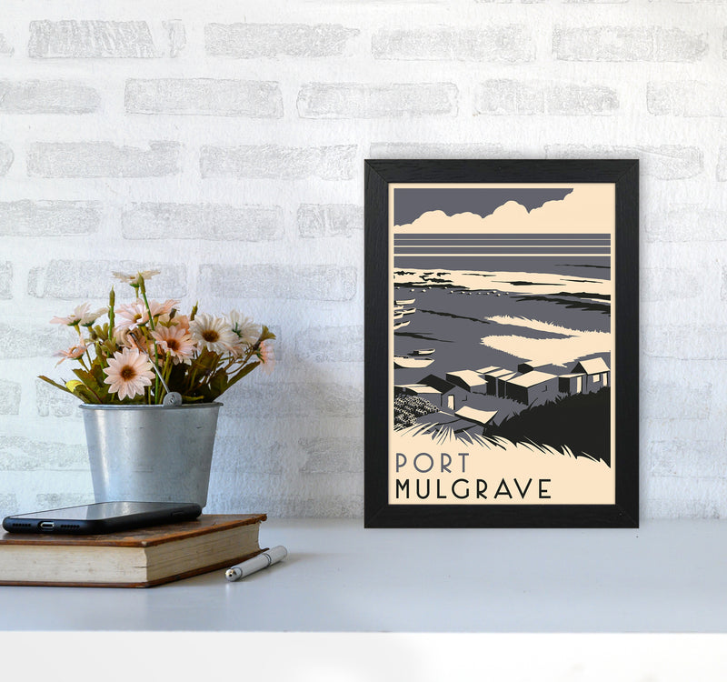 Port Mulgrave portrait Travel Art Print by Richard O'Neill A4 White Frame