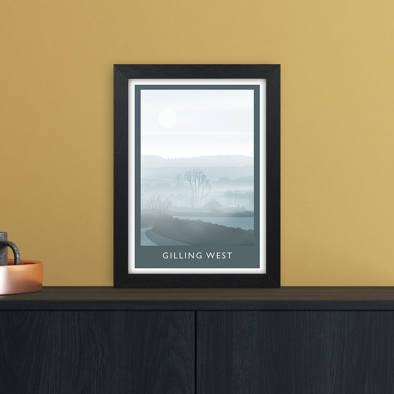 Gilling West (Winter) Portrait Travel Art Print by Richard O'Neill A4 White Frame