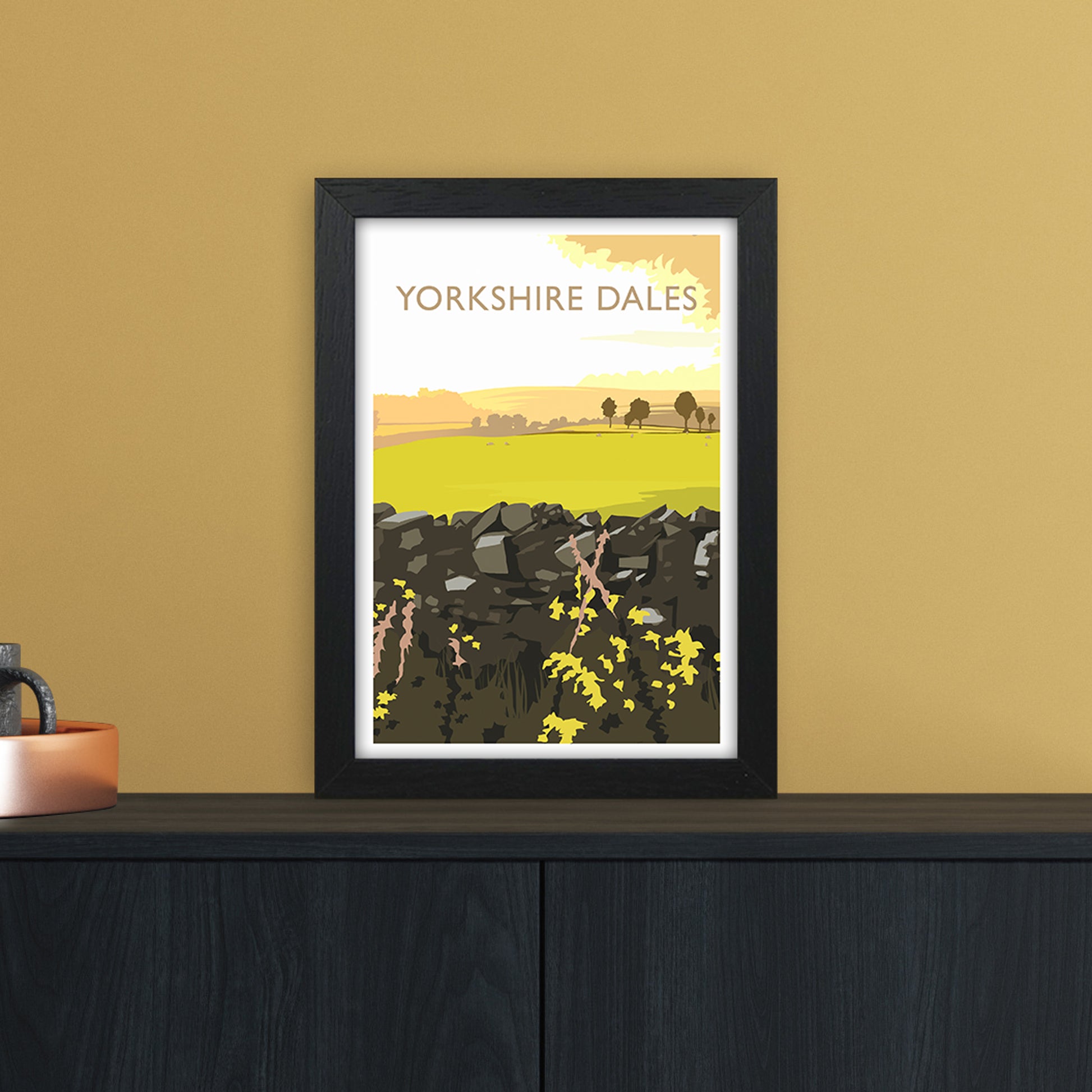 Yorkshire Dales Portrait Travel Art Print by Richard O'Neill A4 White Frame