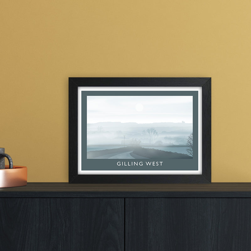 Gilling West (Winter) Travel Art Print by Richard O'Neill A4 White Frame