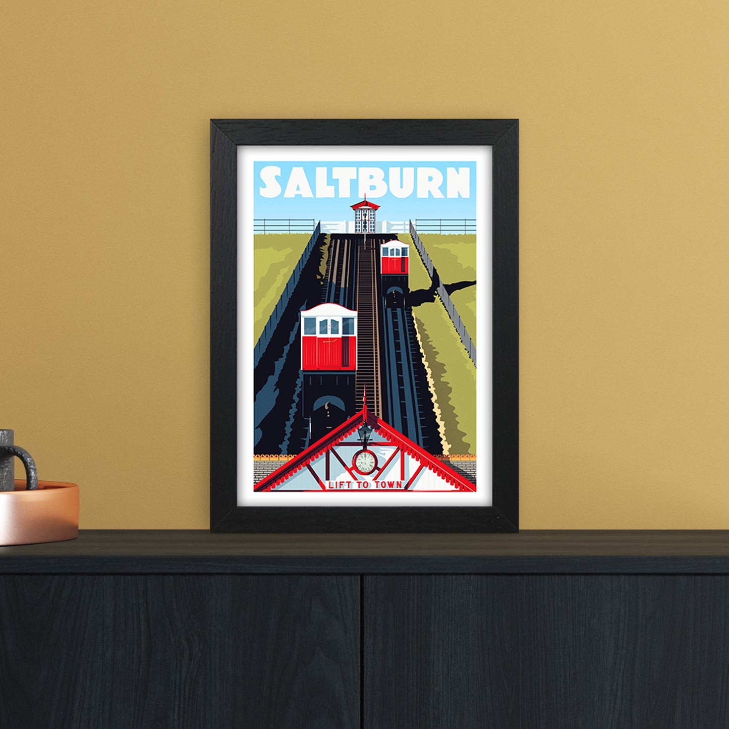 Saltburn 2 Travel Art Print by Richard O'Neill A4 White Frame