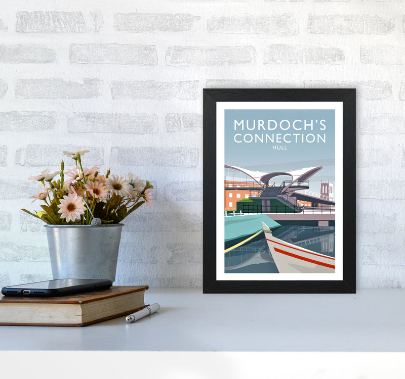 Murdoch's Connection portrait Travel Art Print by Richard O'Neill A4 White Frame