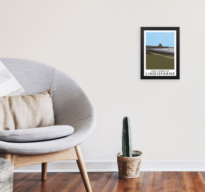 Holy Island of Lindisfarne Framed Digital Art Print by Richard O'Neill A4 White Frame