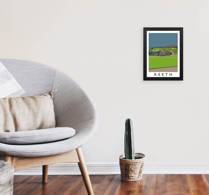 Reeth Art Print by Richard O'Neill A4 White Frame