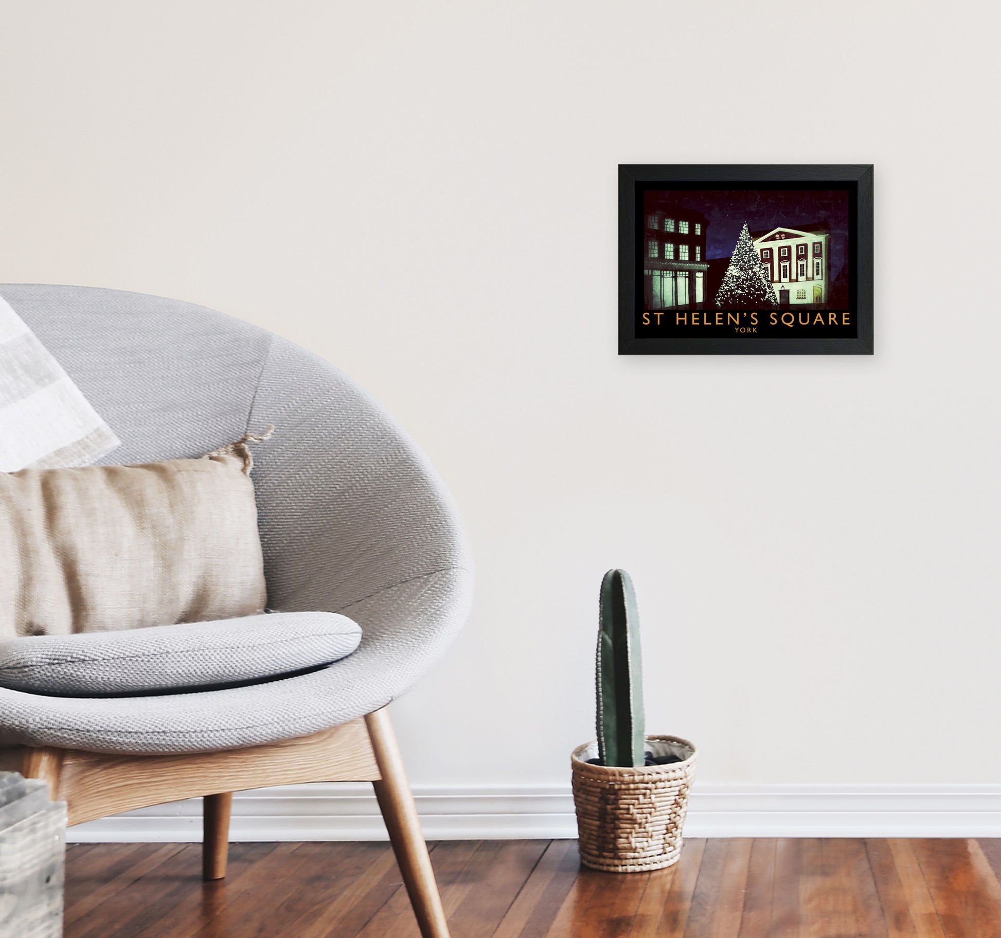 St Helen's Square Art Print by Richard O'Neill A4 White Frame