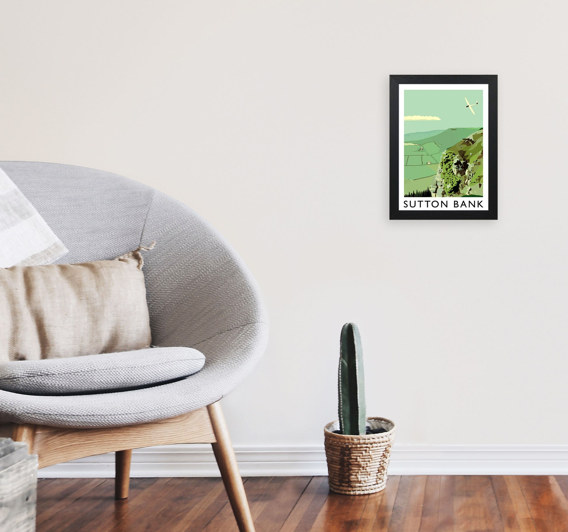 Sutton Bank Art Print by Richard O'Neill A4 White Frame