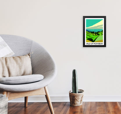 Vale Of Mowbray by Richard O'Neill Yorkshire Art Print, Vintage Travel Poster A4 White Frame