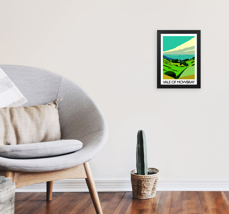 Vale Of Mowbray by Richard O'Neill Yorkshire Art Print, Vintage Travel Poster A4 White Frame