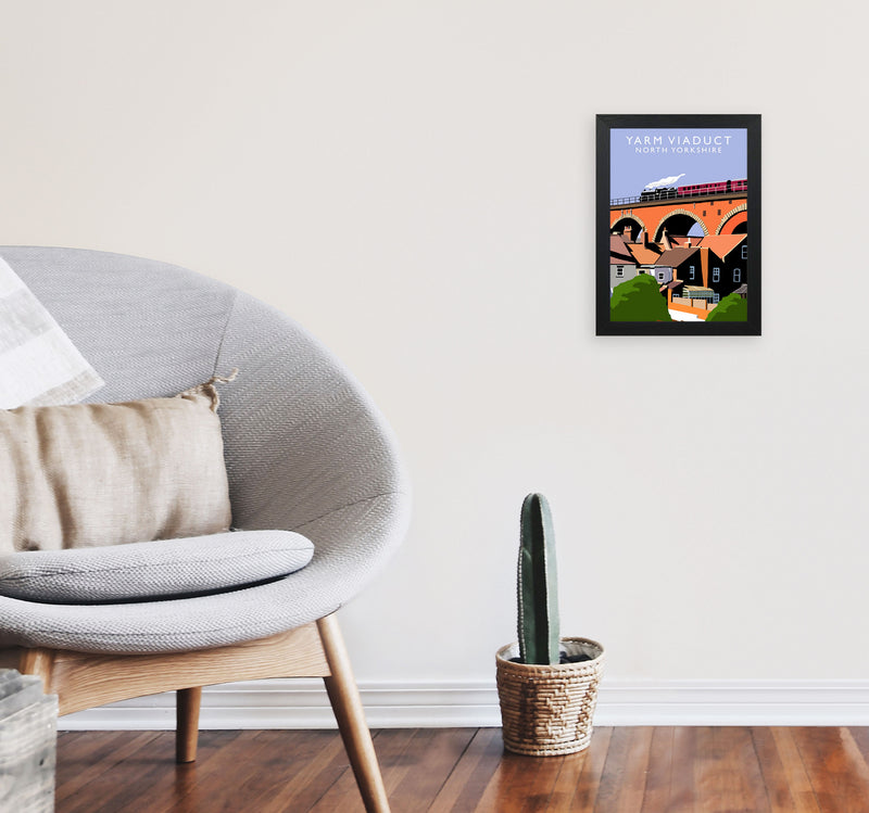 Yarm Viaduct by Richard O'Neill A4 White Frame
