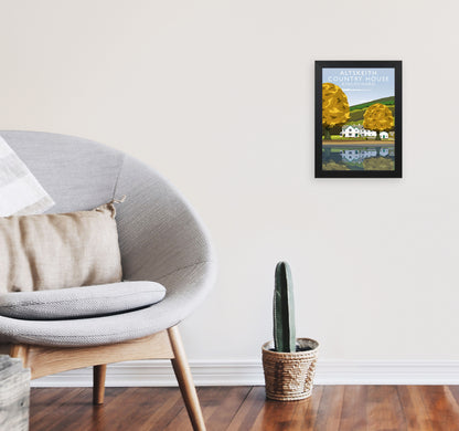 Altskeith Country House (Portrait) by Richard O'Neill A4 White Frame