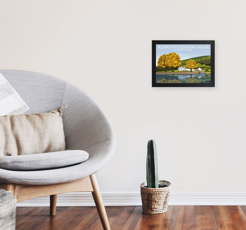 Altskeith Country House (Landscape) by Richard O'Neill A4 White Frame