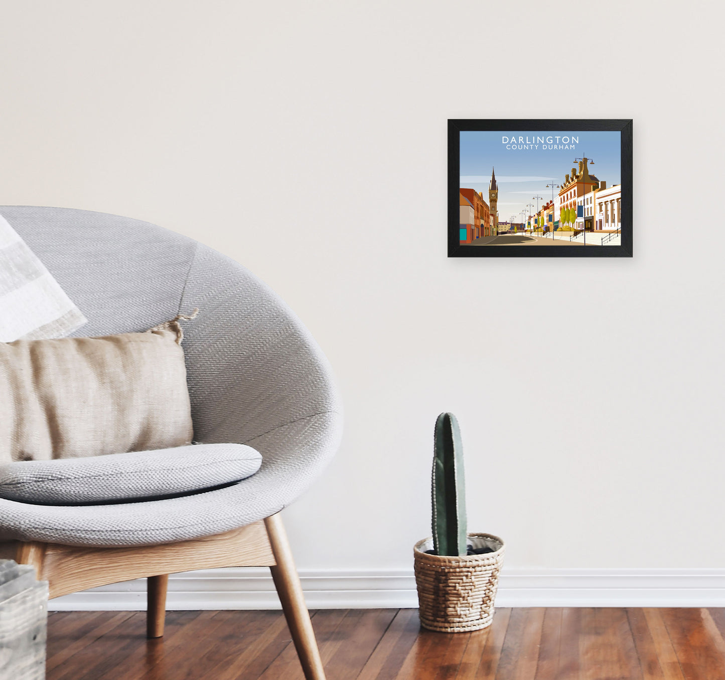 Darlington (Landscape) by Richard O'Neill A4 White Frame