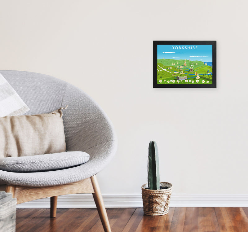 Yorkshire Framed Digital Art Print by Richard O'Neill A4 White Frame