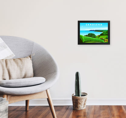 Sandsend Art Print by Richard O'Neill A4 White Frame