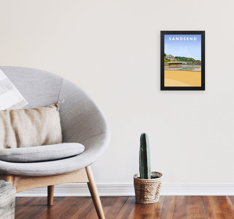 Sandsend4 Portrait by Richard O'Neill A4 White Frame
