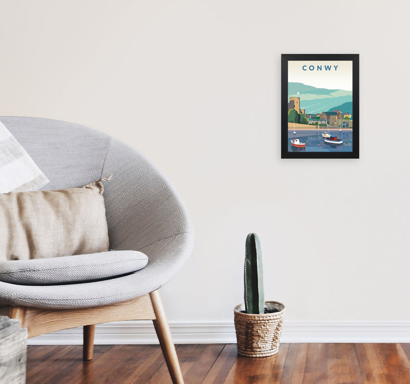 Conwy Art Print by Richard O'Neill A4 White Frame