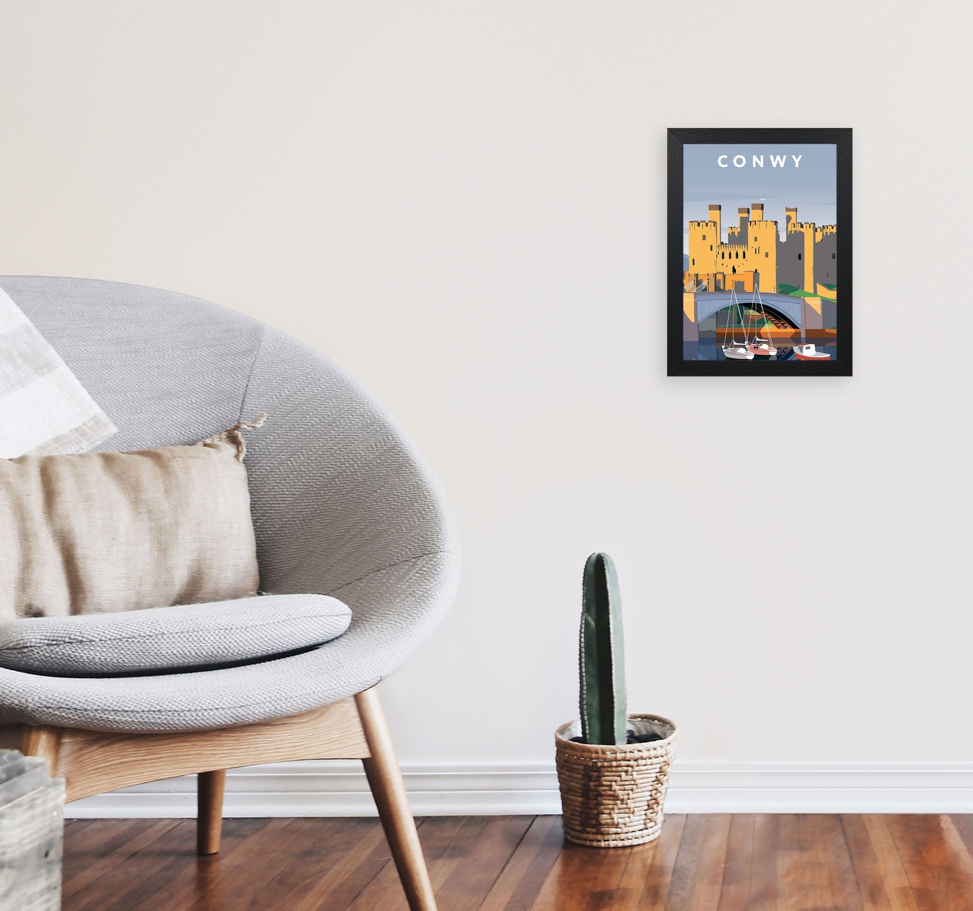 Conwy Portrait by Richard O'Neill A4 White Frame