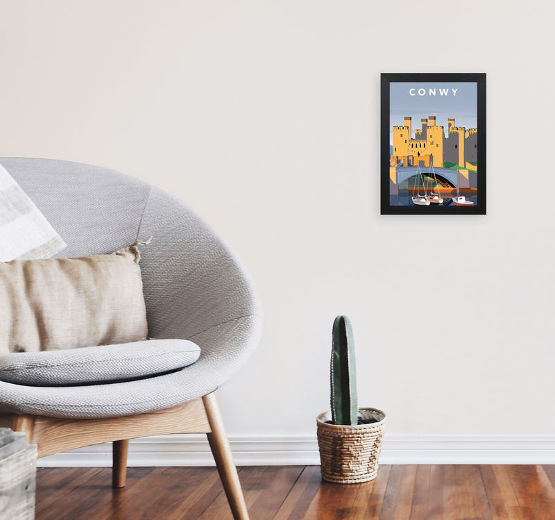 Conwy Portrait by Richard O'Neill A4 White Frame