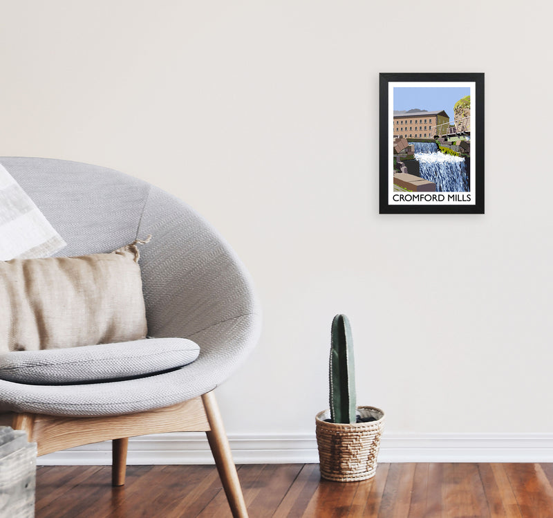Cromford Mills Portrait by Richard O'Neill A4 White Frame