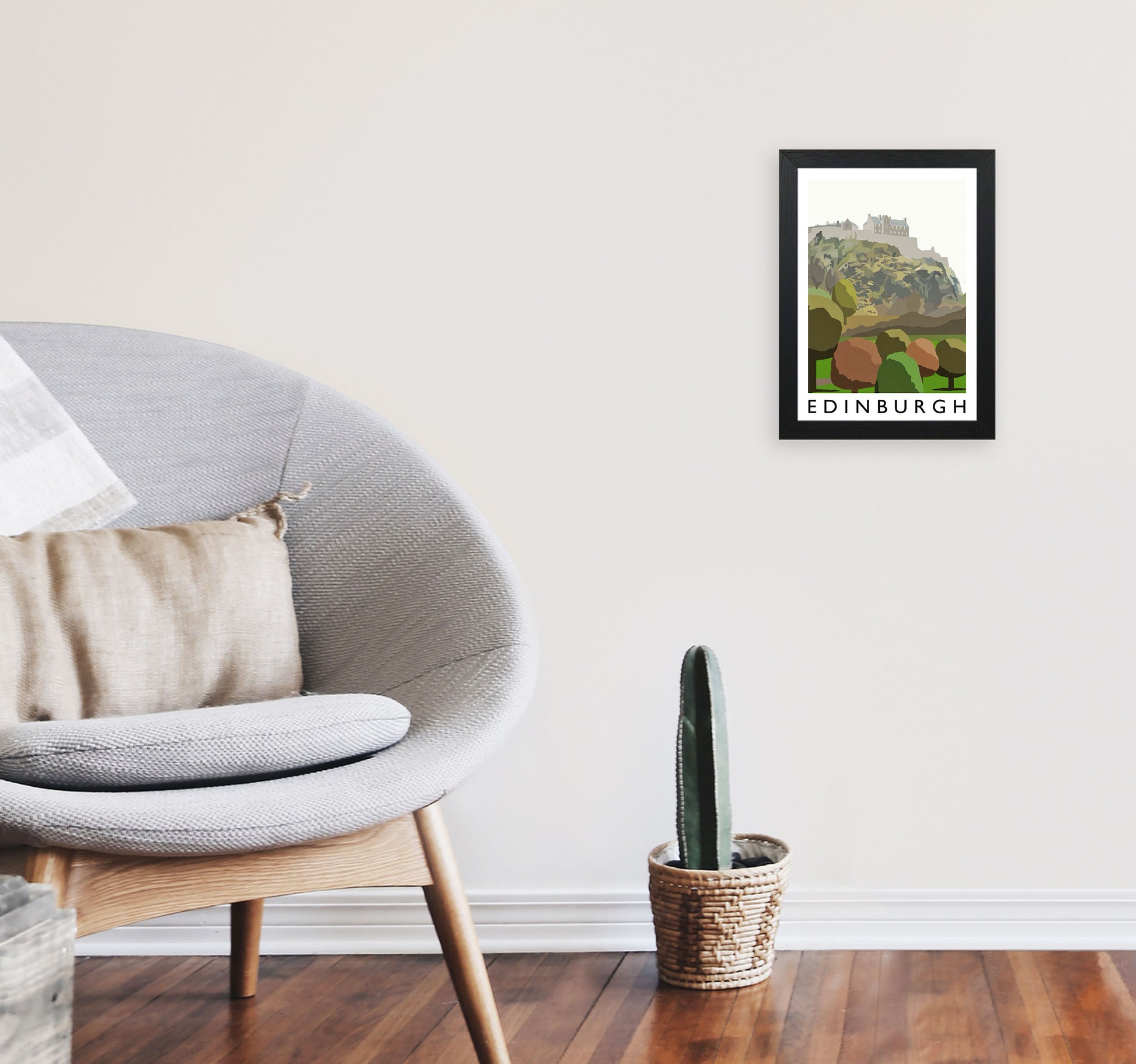 Edinburgh Portrait by Richard O'Neill A4 White Frame