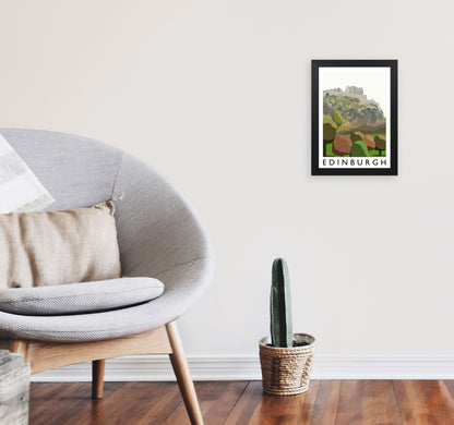 Edinburgh Portrait by Richard O'Neill A4 White Frame