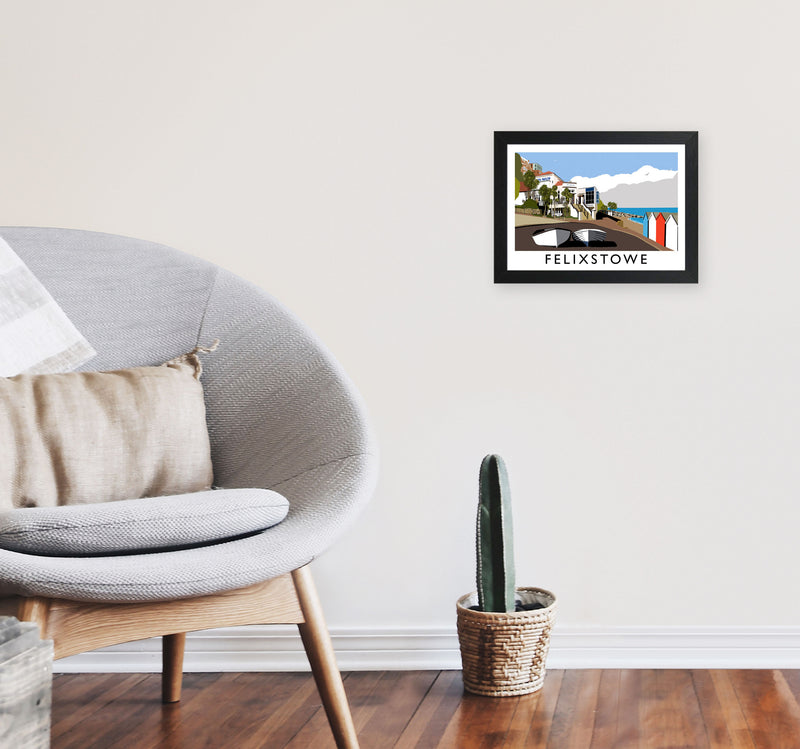 Felixstowe Framed Digital Art Print by Richard O'Neill A4 White Frame