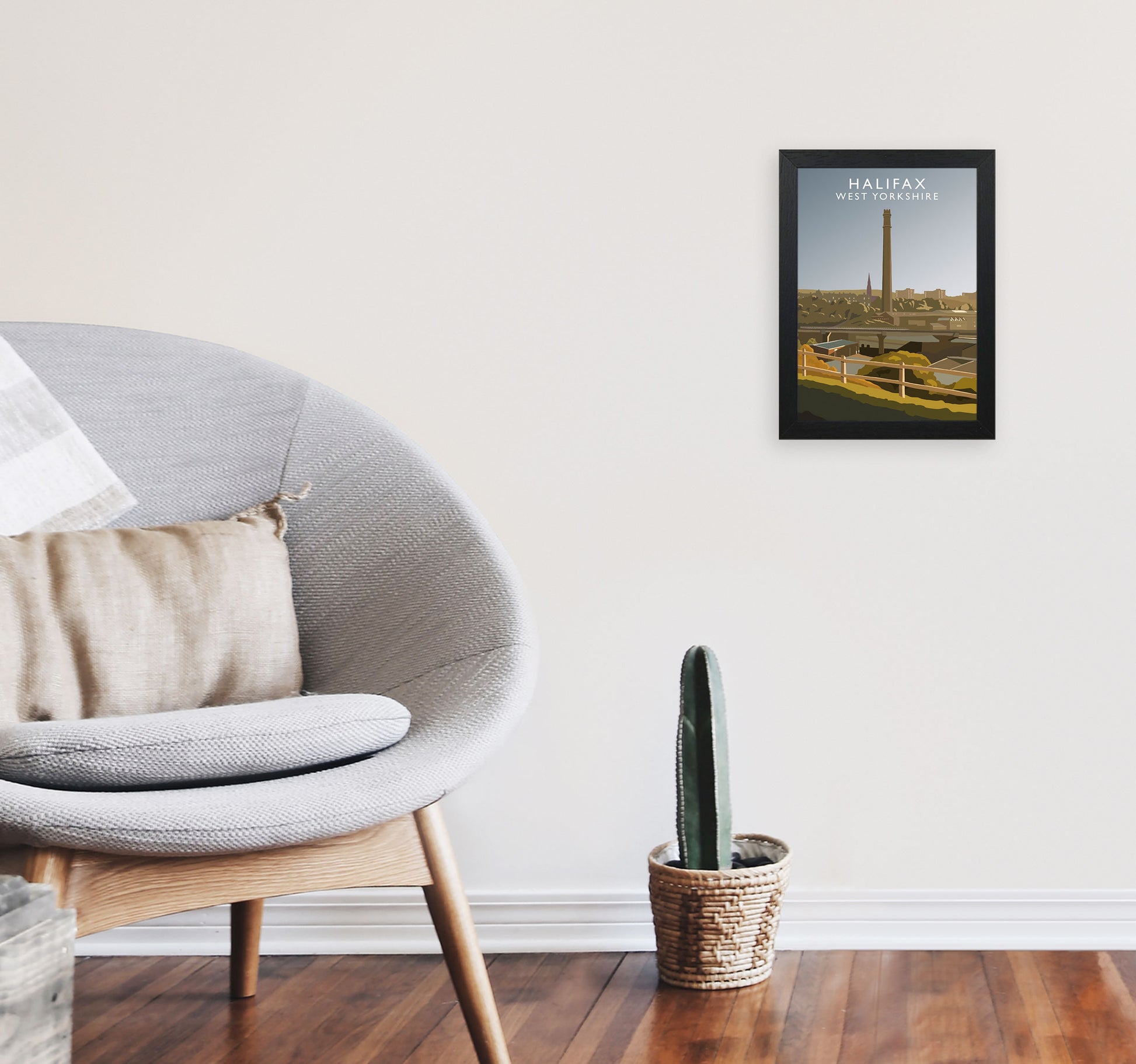 Halifax West Yorkshire Framed Digital Art Print by Richard O'Neill A4 White Frame