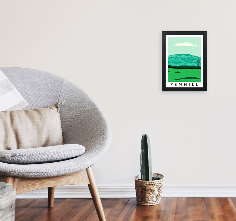Penhill Digital Art Print by Richard O'Neill, Framed Wall Art A4 White Frame