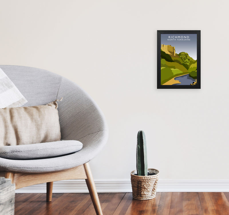 Richmond North Yorkshire Travel Art Print by Richard O'Neill A4 White Frame
