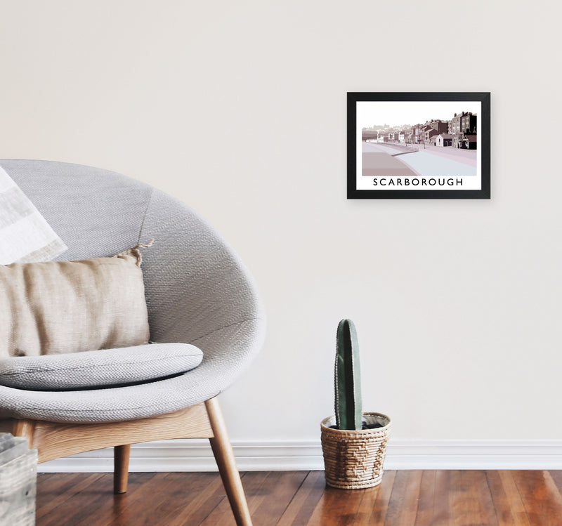 Scarborough Travel Art Print by Richard O'Neill, Framed Wall Art A4 White Frame