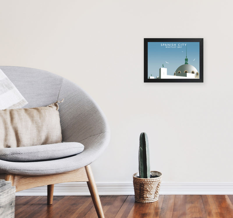 Spanish City Whitley Bay Framed Digital Art Print by Richard O'Neill A4 White Frame