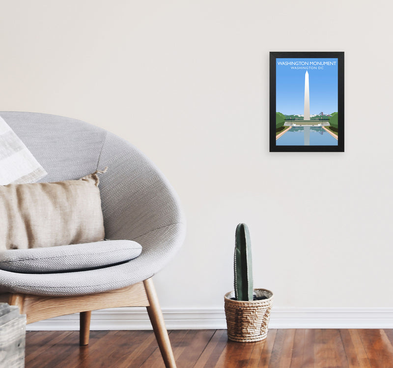 Washington Monument Washington DC Travel Art Print by Richard O'Neill A4 White Frame