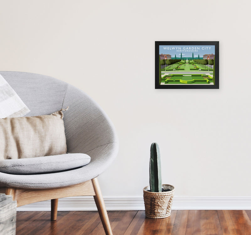 Welwyn Garden City Hertfordshire Travel Art Print by Richard O'Neill A4 White Frame