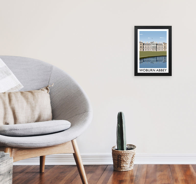 Woburn Abbey Travel Art Print by Richard O'Neill, Framed Wall Art A4 White Frame