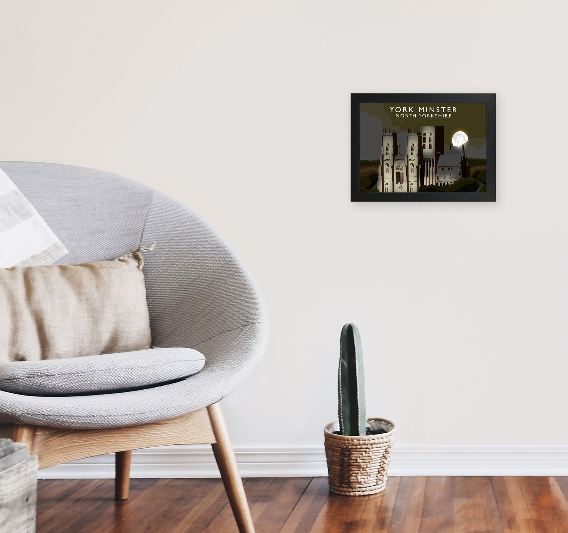 York Minster Framed Digital Art Print by Richard O'Neill A4 White Frame