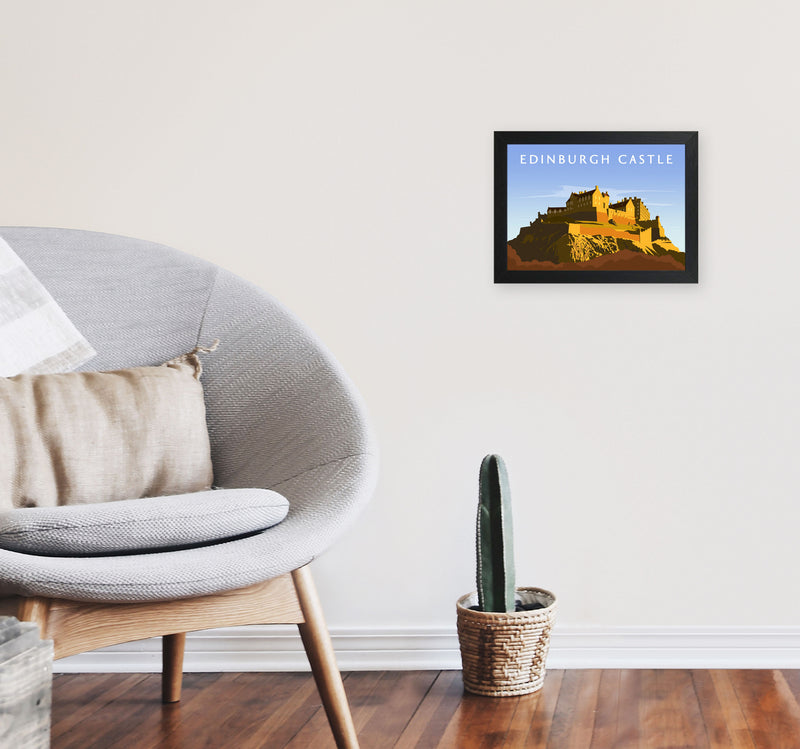 Edinburgh Castle Art Print by Richard O'Neill A4 White Frame