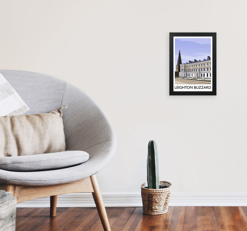 Leighton Buzzard portrait by Richard O'Neill A4 White Frame