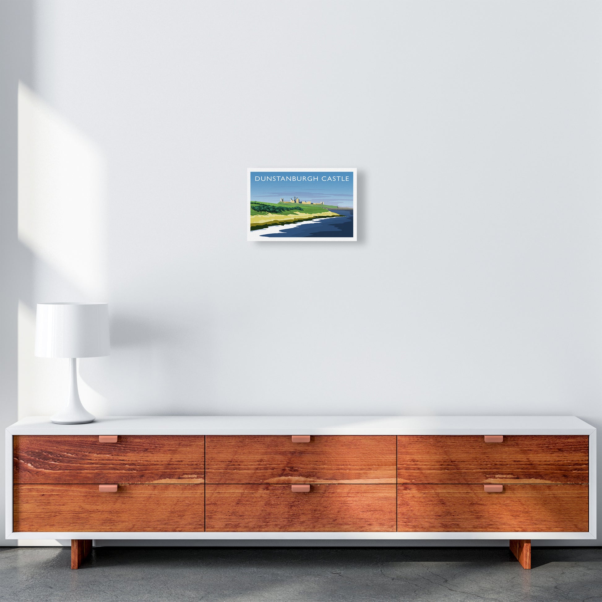 Dunstanburgh Castle Travel Art Print by Richard O'Neill A4 Canvas