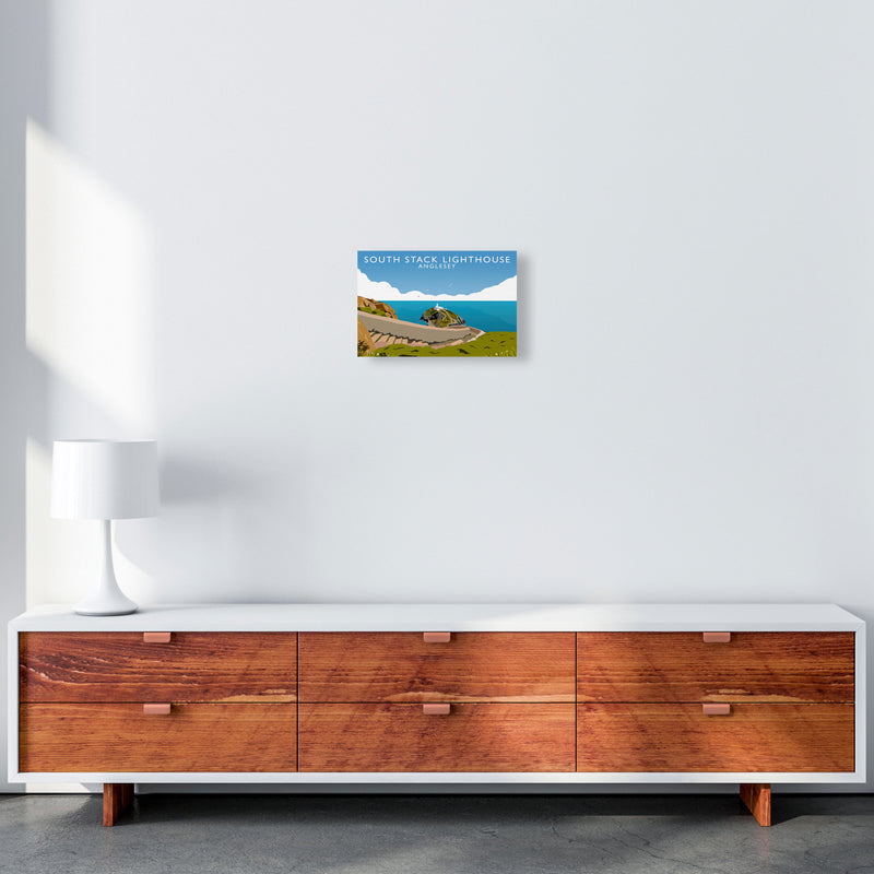 South Stack Lighthouse Anglesey Art Print by Richard O'Neill A4 Canvas