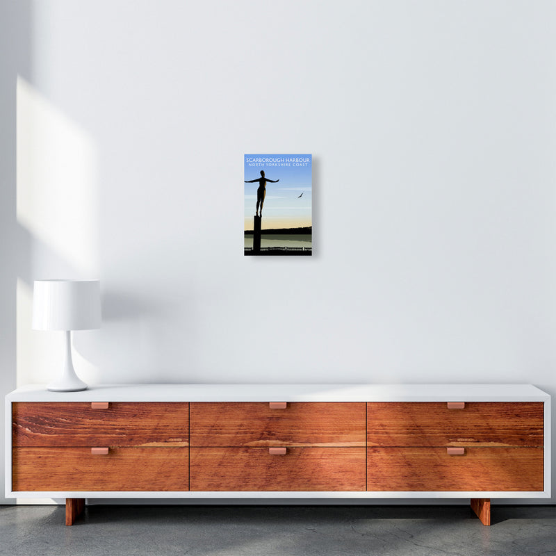 Scarborough Harbour (Portrait) by Richard O'Neill Yorkshire Art Print A4 Canvas