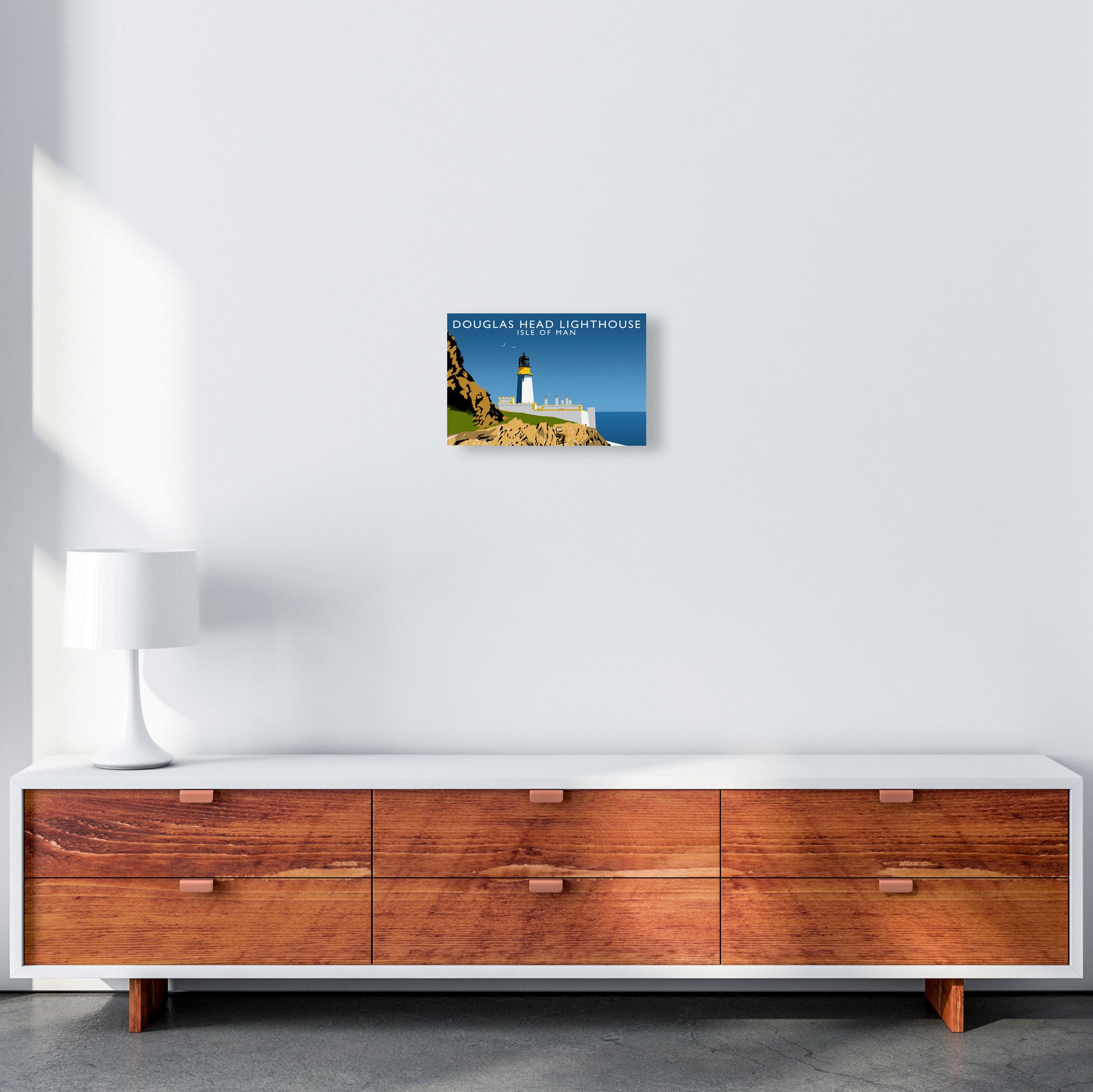 Douglas Head Lighthouse Portrait by Richard O'Neill A4 Canvas